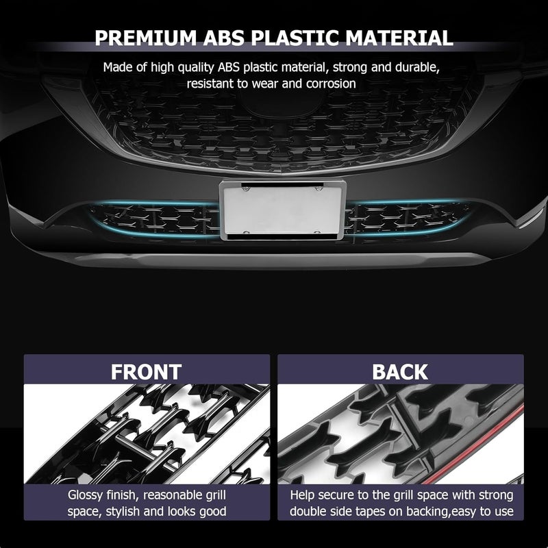 LUWU Front Grill Mesh Compatible With 2022 2023 2024 2025 Mazda CX-5 Front Mesh Grill Inserts Trims Front Mesh Grille Cover Guard for 2024 2025 Mazda CX5 Car Exterior Accessories ABS Material, 2PCS - Image 4